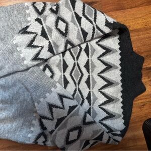 Gray and Black Geometric Sweater